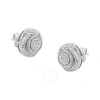 Haus Of Brilliance .925 Sterling Silver 1/4 Cttw Baguette And Round Diamond Swirl Love Knot Stud Ear In White