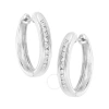 HAUS OF BRILLIANCE HAUS OF BRILLIANCE .925 STERLING SILVER 1/4 CTTW LAB-GROWN DIAMOND HOOP EARRING (F-G COLOR