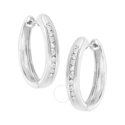 Haus Of Brilliance .925 Sterling Silver 1/4 Cttw Lab-grown Diamond Hoop Earring (f-g Color In White