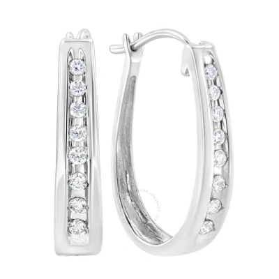 Haus Of Brilliance .925 Sterling Silver 1/4 Cttw Lab-grown Diamond Hoop Earring (f-g Color In White