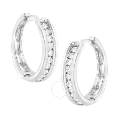 Haus Of Brilliance .925 Sterling Silver 1/4 Cttw Lab-grown Diamond Huggy Earring (f-g Color In White