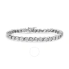 HAUS OF BRILLIANCE HAUS OF BRILLIANCE .925 STERLING SILVER 1/4 CTTW MIRACLE-SET DIAMOND ROUND MIRACLE PLATE "S" LINK TE