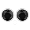 Haus Of Brilliance .925 Sterling Silver 2 Cttw Black Diamond Screw-back Classic Bezel Solitaire Stud In White
