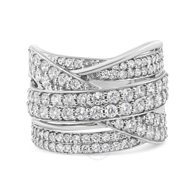 Haus Of Brilliance .925 Sterling Silver 2.00 Cttw Round-cut Diamond Overlapping Bypass Band Ring (i- In White