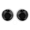 HAUS OF BRILLIANCE HAUS OF BRILLIANCE .925 STERLING SILVER 3 CTTW BLACK DIAMOND SCREW-BACK CLASSIC BEZEL SOLITAIRE STUD