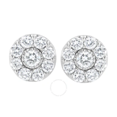 Haus Of Brilliance .925 Sterling Silver 5/8 Cttw Lab-grown Diamond Flower Earring (f-g Color In White