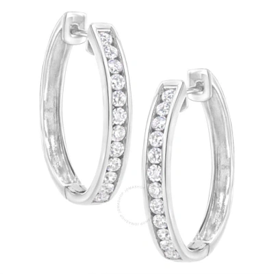 Haus Of Brilliance .925 Sterling Silver 7/8 Cttw Lab-grown Diamond Hoop Earring (f-g Color In White