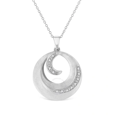 Haus Of Brilliance .925 Sterling Silver Pave-set Diamond Accent Fashion Circle 18" Pendant Necklace In White
