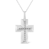 Haus Of Brilliance .925 Sterling Silver Prong-set Diamond Accent Bold Cross 18" Pendant Necklace (i- In White