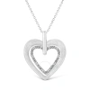 Haus Of Brilliance .925 Sterling Silver Prong-set Diamond Accent Double Heart 18" Pendant Necklace ( In White