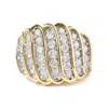 HAUS OF BRILLIANCE HAUS OF BRILLIANCE 10 YELLOW GOLD 2.00 CTTW DIAMOND MULTI ROW COCKTAIL BAND RING (I-J COLOR