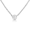 Haus Of Brilliance 10k Gold 0.10 Carat Diamond Classic Bezel-set Solitaire Pendant Necklace With 16"-18" Adjustable Cha In White