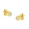 Haus Of Brilliance 10k Gold 0.15 Cttw Round Brilliant-cut Near Colorless Diamond Bezel-set Stud Earrings In Yellow