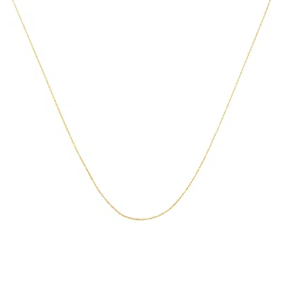 Haus Of Brilliance 10k Gold 0.5 Mm Slender & Dainty Fine Rope Chain Necklace