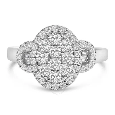 Haus Of Brilliance 10k Gold 1.0 Cttw Diamond Cluster With Halo Vintage-inspired Art Deco 3 Stone Sty In White