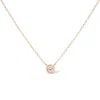 Haus Of Brilliance 10k Gold 1/10 Carat Round Brilliant-cut Diamond Modern Bezel-set Solitaire 16"-18" Pendant Necklace In Multi