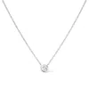 Haus Of Brilliance 10k Gold 1/10 Carat Round Brilliant-cut Diamond Modern Bezel-set Solitaire 16"-18" Pendant Necklace In White