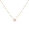 Haus Of Brilliance 10k Gold 1/10 Cttw Diamond Bezel-set Solitaire Pendant Necklace In Pink