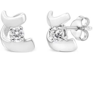 Haus Of Brilliance .925 Sterling Silver Round Cut Diamond Fashion Earrings In White