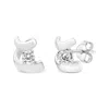 Haus Of Brilliance 10k Gold 1/10 Cttw Round Brilliant-cut Diamond Espira Swirls Solitaire Push Back Stud Earrings In White