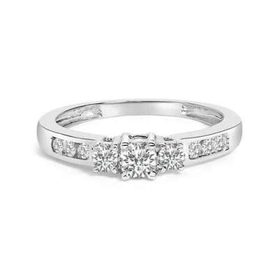 Haus Of Brilliance 10k Gold 1/2 Cttw Diamond Three Stone Ring In Metallic