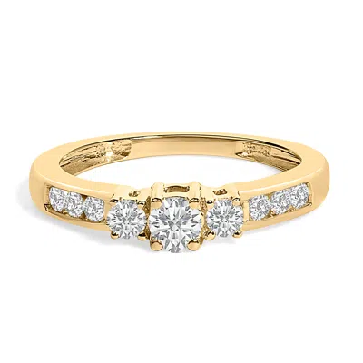 Haus Of Brilliance 10k Gold 1/2 Cttw Diamond Three Stone Ring
