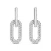 Haus Of Brilliance 10k White Gold 1/2 Cttw Lab Grown Diamond Dangling Paperclip Drop Earrings In Metallic