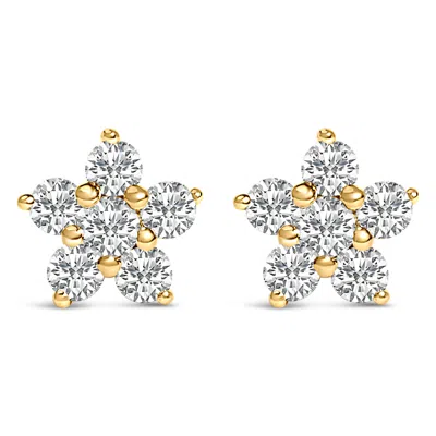 HAUS OF BRILLIANCE 10K GOLD 1/2 CTTW LAB GROWN DIAMOND STAR STUD EARRINGS