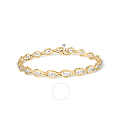 Haus Of Brilliance 10k Gold 1/3 Cttw Diamond 3 Stone Teardrop Design Link Bracelet (i-j Color In Yellow