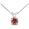 Haus Of Brilliance 10k Gold 1/4 Cttw Colored Grown Diamond Solitaire Pendant Necklace In Metallic