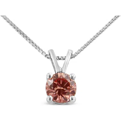 Haus Of Brilliance 10k Gold 1/4 Cttw Colored Grown Diamond Solitaire Pendant Necklace In Metallic