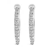 Haus Of Brilliance 10k White Gold 1/4 Cttw Lab Grown Diamond Heart Shaped Huggy Hoop Earrings In Metallic