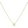 Haus Of Brilliance 10k Gold 1/5 Cttw Diamond Bezel-set Solitaire Pendant Necklace In Gold