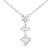 Haus Of Brilliance 10k Gold 1/5 Cttw Princess Cut Diamond 3 Stone Drop 18" Pendant Necklace In White
