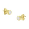 Haus Of Brilliance 10k Gold 1/5 Cttw Round Brilliant-cut Near Colorless Diamond Bezel-set Stud Earrings In Yellow