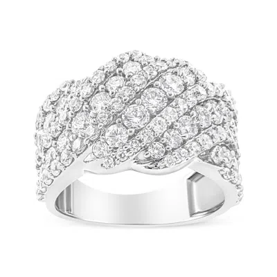 Haus Of Brilliance 10k Gold 3.00 Cttw Diamond Multi Row Cluster Band Ring In White