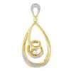 Haus Of Brilliance 10k Gold Brilliant-cut Diamond-accented Open Teardrop Twisted Curl 18" Pendant Necklace In Yellow