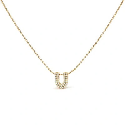 Haus Of Brilliance 10k Gold Diamond Accent "a-z" Initial Bubble Pendant Necklace