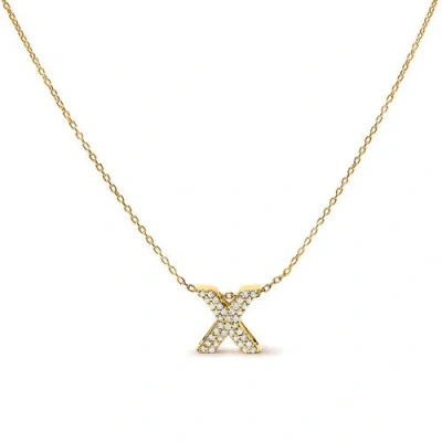 Haus Of Brilliance 10k Gold Diamond Accent "a-z" Initial Bubble Pendant Necklace