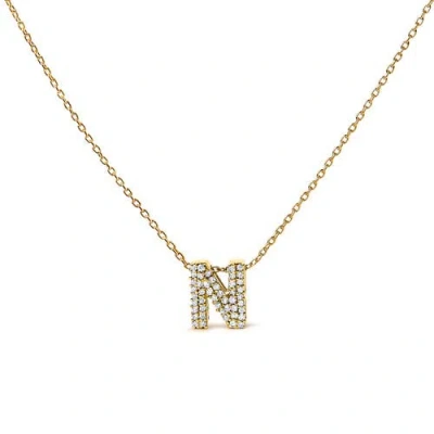Haus Of Brilliance 10k Gold Diamond Accent "a-z" Initial Bubble Pendant Necklace