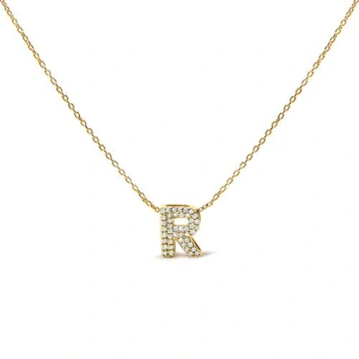 Haus Of Brilliance 10k Gold Diamond Accent "a-z" Initial Bubble Pendant Necklace