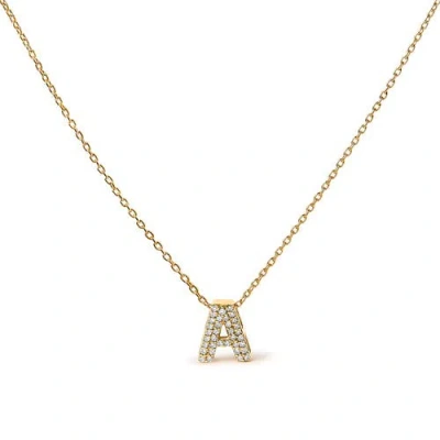 Haus Of Brilliance 10k Gold Diamond Accent "a-z" Initial Bubble Pendant Necklace