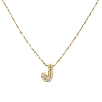 Haus Of Brilliance 10k Gold Diamond Accent "a-z" Initial Bubble Pendant Necklace