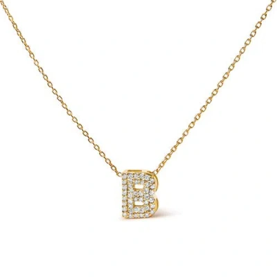 Haus Of Brilliance 10k Gold Diamond Accent "a-z" Initial Bubble Pendant Necklace