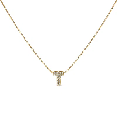Haus Of Brilliance 10k Gold Diamond Accent "a-z" Initial Bubble Pendant Necklace