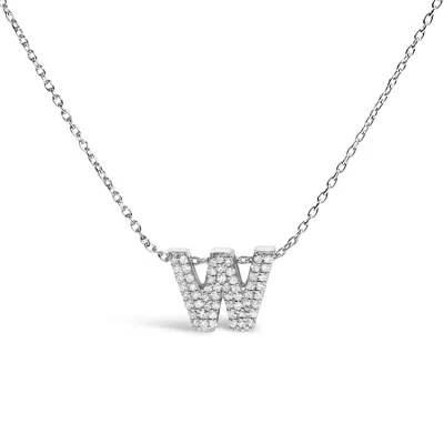 Haus Of Brilliance 10k Gold Diamond Accent "a-z" Initial Bubble Pendant Necklace In Silver
