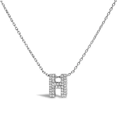Haus Of Brilliance 10k Gold Diamond Accent "a-z" Initial Bubble Pendant Necklace In Silver