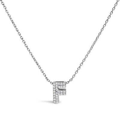 Haus Of Brilliance 10k Gold Diamond Accent "a-z" Initial Bubble Pendant Necklace In Silver
