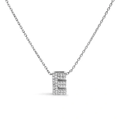Haus Of Brilliance 10k Gold Diamond Accent "a-z" Initial Bubble Pendant Necklace In Silver