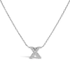 Haus Of Brilliance 10k Gold Diamond Accent "a-z" Initial Bubble Pendant Necklace In Silver